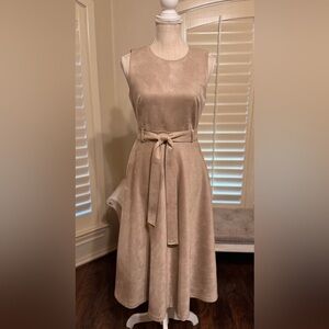Calvin Klein Taupe Faux Suede Dress